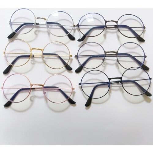 Vintage Round Metal Frame Blue-Light Blocking Personality College Style Clear Lens Eye Glasses Eye Protection Mobile Phone Game