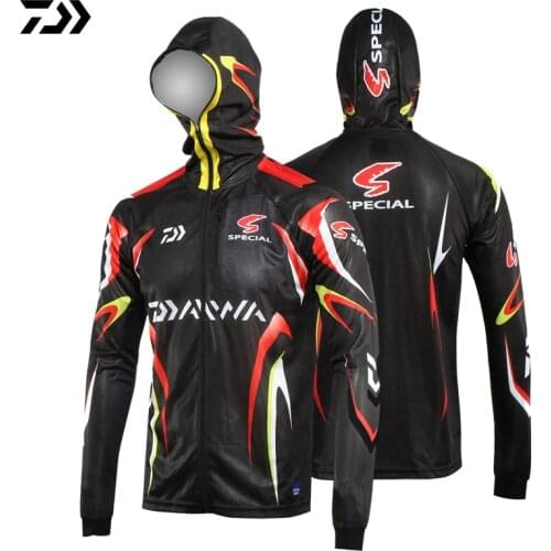2021 Daiwa Fishing Clothing Summer Qucik Drying Sun Protection Anti-UV Fishing Jacket Breathable Hooded Cycling Fishing Shirt
