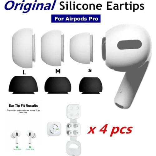 Orginal silicone replacement eartips for Apple airpods pro ear tip earbuds S M L size for Air pod 3 earphone accessories
