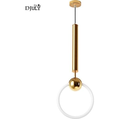 Postmodern design Glass ring chandelier lighting luxury decorative light fixtures for living room kitchen bar gold hanging lamp