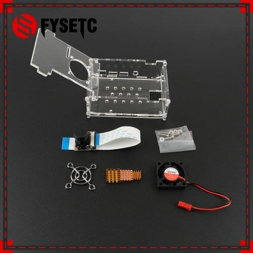 Raspberry Pi 4 Model B Transparent Case+ Cooling Fan+5MP Megapixel Night Vision Camera+Heatsink For Raspberry Pi 4