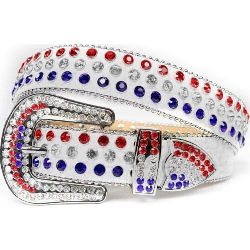 Famous Brand Rhinestone Designer Belts Western Cowboy Diamond Belts For Women Width 3.8cm Faux Leather Waist Belt Ceinture Homme