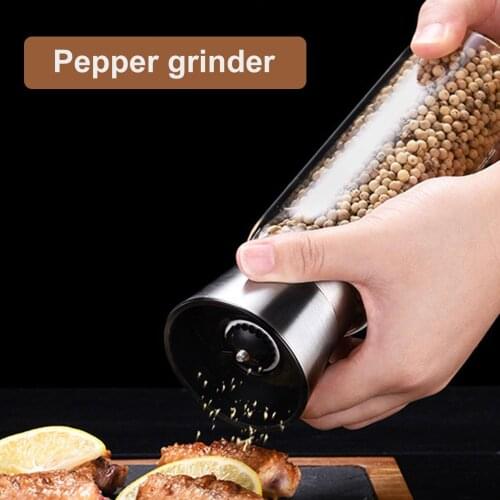 Home Stainless Steel Adjustable Seasoning Bottle Manual Salt Pepper Grinder