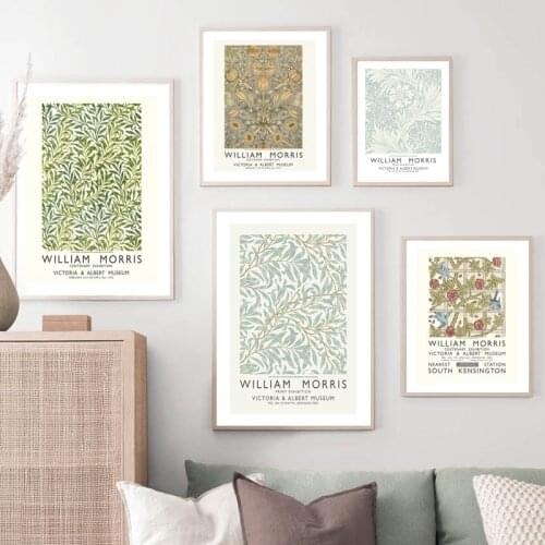 William Morris Plant Vine Flowers Leaves Wall Art Canvas Painting Nordic Posters And Prints Wall Pictures For Living Room Decor