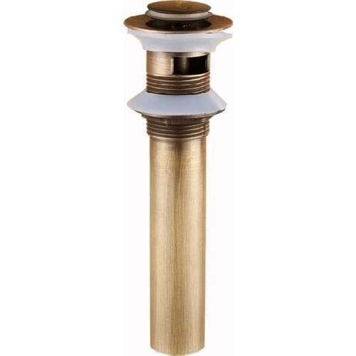 Drains Antique Brass Pop Up Sink Drain Stopper Without Overflow Bathroom Lavatory Faucet Pop-up Drain With Overflow ZLY