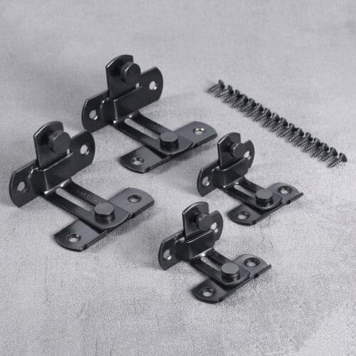 DRELD 2 Pcs Stainless Steel Barn Door Lock 90 Degree Right Angle Gate Latch Hasp Furniture Buckle for Sliding Door Home Security