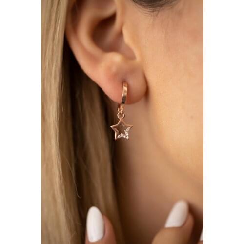 For women Star Model Rose Plated Silver Italian Earrings Elegant Design Pleasing Appearance Quality Wink Attractive Trend Fashion Jewelry 2021 new