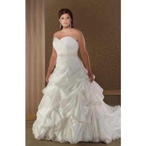 Free shipping bridal sash belt 2016 maxi dresses long taffeta New sweetheart strapless plus size ball gown wedding dresses