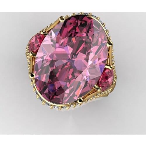 2019 Colorful Cubic Zirconia ring for women wedding engagement oval ring jewelry gift wholesale lots bulk