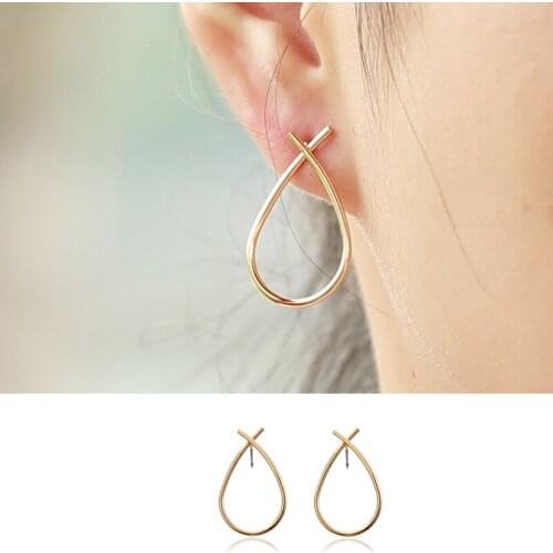 1pair Fashion Bohemian punk Earrings Jewelry Cute water drop shape Stud Earrings Best Gift for Women Girl E029