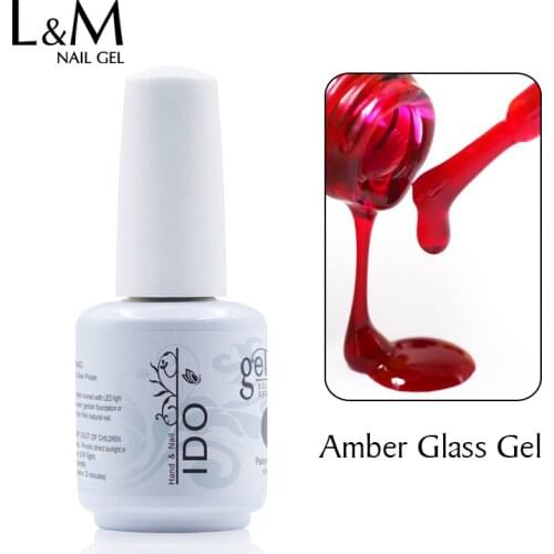 1 Pc IDO amber glass series Gel Nail culorful Polish Newest package UV LED soak off gel nail polish long lasing