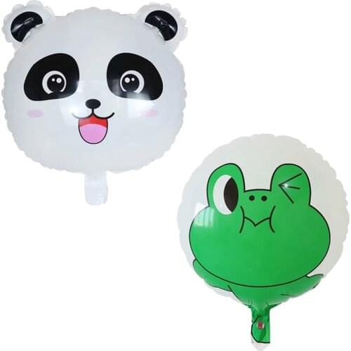 10pcs Cartoon Panda frog duck Foil Balloons Animal Balloon Birthday Party Decoration Air Globos Kids Inflatable Toys supplies
