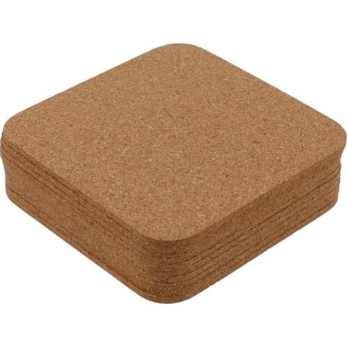 10pcs Square Blank Cork Coaster Cup Mug Mat Heat Resistant Coffee Tea Hot Drink Coaster Placemat Dining Table Kitchen Decoration