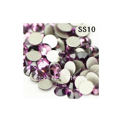 1440pcs/bag ss10 deep purplecolor flat back Rhinestones,non hotfix DIY nail cellphone laptop art Free shipping