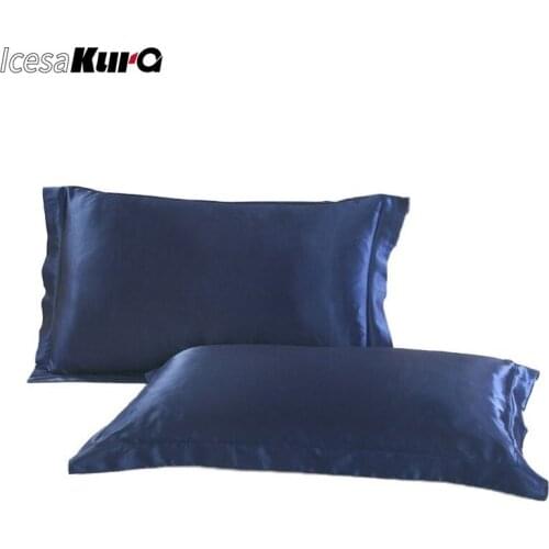 29 Colors 2pcs Mulberry Silk Pure Ice Satin Pillow Case Silk Pillowcase for Hair and Skin White Black Pillow Cases Set of 2