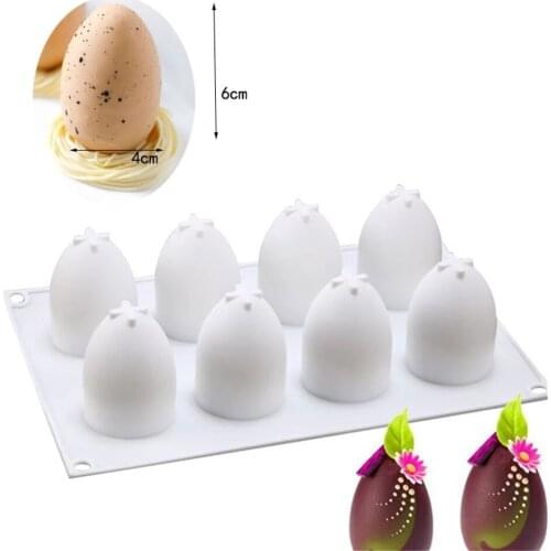 8 Grid Egg Shape Mousse Silicone Mold For DIY CupCake Chocolate Candy Jelly Pastry Dessert Soap Bakeware Kitchen Baking Tool