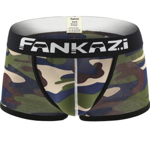 Men Boxer Shorts Camouflage Trunk Cuecas Boxers Mens Boxer Shorts Gay Underwear Slip Male Underpants with Wiastbelt