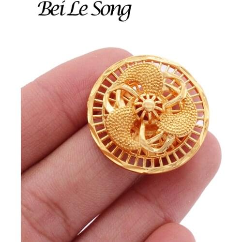 French Couple Resizable Ring African girls of the rings Jewellery 24K gold color ring for women wedding jewelry gifts bridal