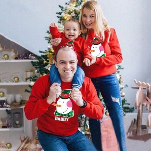 Cartoon parent-child long-sleeved round neck T-shirt explosion models European and American family wear