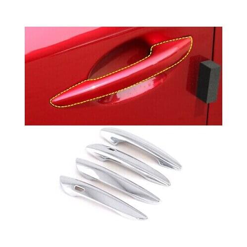 Chrome Side Door Handle With Smart Key Hole Cover 4pcs for Mazda3 Mazda 3 19-20