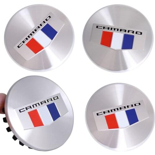 4x 2.64" Chrome Camaro Flag Emblem Car Wheel Center Hub Cap for Chevrolet Camaro 2016