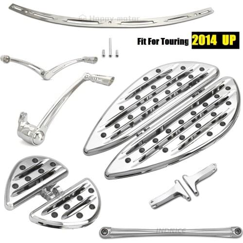 Chrome Deep cnc cut Floorboards Brake shift linkage levers Windshield trim for harley touring FLHX FLHT 2014-2021