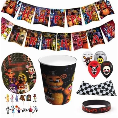 Game FNAF Funtime Freddy birthday party Disposable decorations Party Tableware Set Paper Cups paper plates kids party supplies