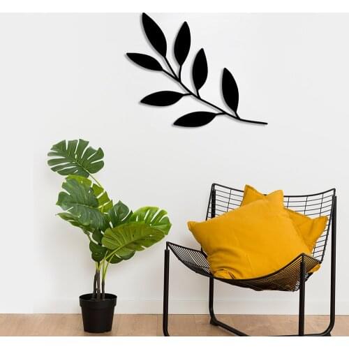 Curved Thin Detail Leaf Branch Wall Room Home Accessory Wooden Table 50x40cm