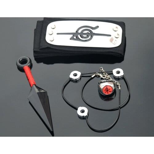 Anime Ninja Zhu word ring ninja Rebellious endure wearing headband necklace suit