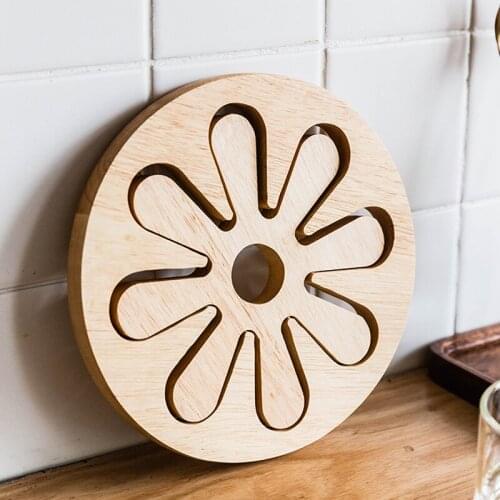 Round Wooden Placemat Table Mat Coasters Cup Pot Holder Mat Porta Copo Tischset Tea Coffee Mug Drink Pad Home Dining Table Decor