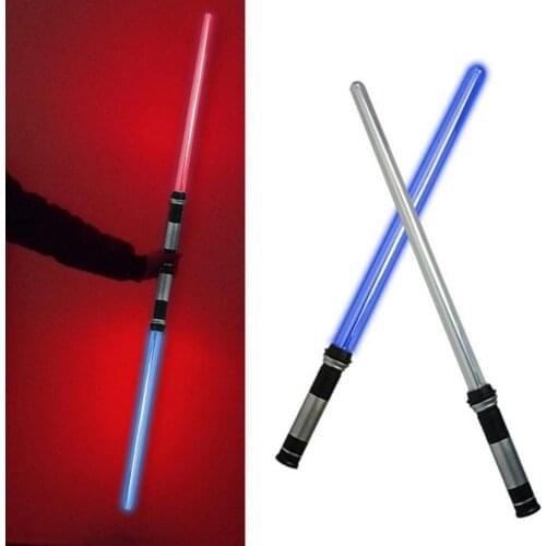 2PCS Laser Lightsaber Boy Gril Toys Sword Cosplay Light Up LED 7 Colors FX Dual Saber with Sound Sabre Laser Sword for Kid Gifts
