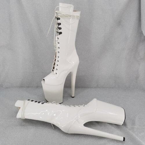 Leecabe Patent upper Sexy boots 23CM/9inches High Heels Platform Pole Dance shoes