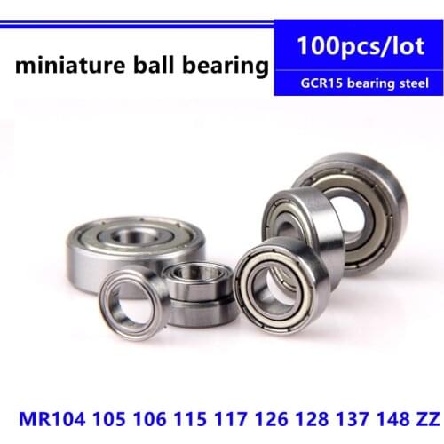 100pcs MR104ZZ MR105ZZ MR106ZZ MR115ZZ MR117ZZ MR126ZZ MR128ZZ MR137ZZ MR148ZZ ZZ Z -2Z miniature deep groove ball bearings