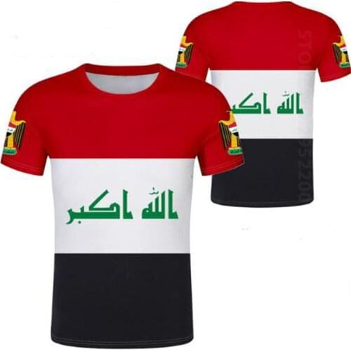 IRAQ male diy custom made name number irq boy t shirt nation flag iq country republic islam arabic arab print photo clothing