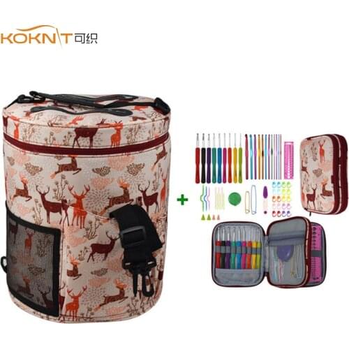 KOKNIT Crochet Hooks Set With Cute Animal Yarn Storage Bag Knitting Needles Hook Sewing Accessories Kit For For Christmas Gift