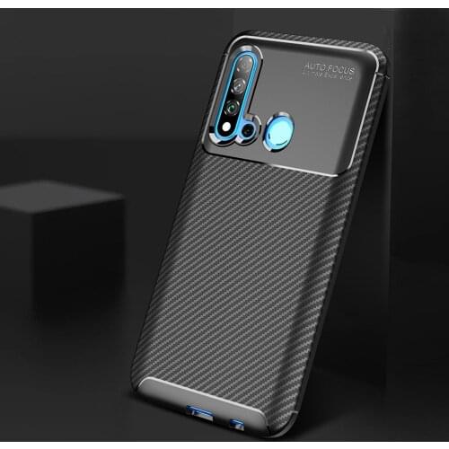 Nova 5i Shockproof Carbon Case for Huawei Nova 5i Case Silicone Cover for Nova 5i Phone Case Soft Back Cover for P20 Lite 2019