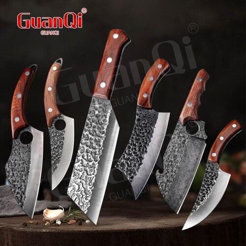 Knives Forged Butcher Knifes Handmade Forged Boning Knifes Meat Cleaver Hunting Knife Cutter High Carbon Steel Butcher Cleaver