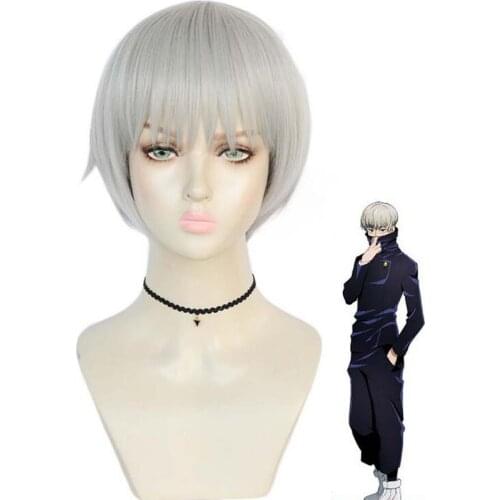 Anime Jujutsu Kaisen Toge Inumaki Wig Cosplay Costume Heat Resistant Synthetic Hair Men Women Wigs