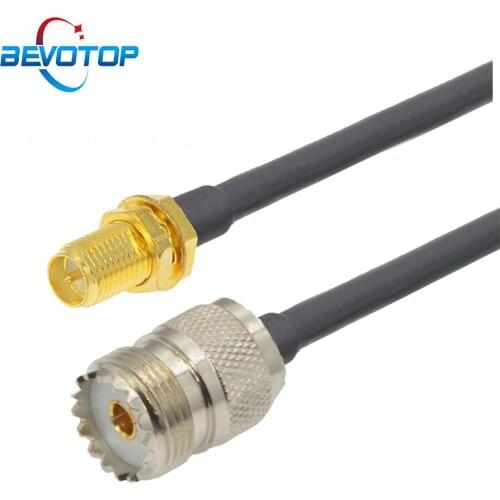 RG58 Cable RP-SMA Female to UHF Female SO239 Jack RF Adapter Pigtail 50 Ohm RF Coaxial Extension Cord Coax Jumper
