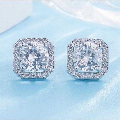 Luxury Crystal AAA Zircon Stud Earrring New Fashion Flower Snowflake Statement Earrings for Women Engagement Wedding Jewelry