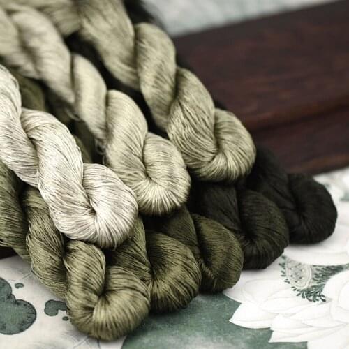 1pcs/400m silk embroidery thread / 100% silk thread /hand embroidery embroider cross stitch/navy green/8 pure colors