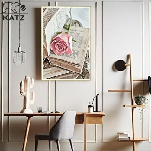 Modern Diamond Painting Rose Flower Embroidery Crossing Diy Mosaic Picture Art Gift Living Room Cross Stitch Home Decoration