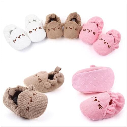 New Baby Shoes Infant Boys Girls Knitted Slippers Soft Sole Newborn First Walkers Antislip Baby Crib Shoes