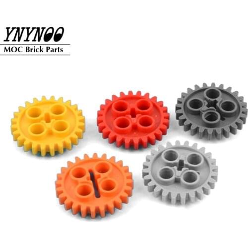 20Pcs/lot Technical Gears 24 Tooth with Single Axle Hole for Building Blocks Parts 24505 3648 DIY Educational Creative Toys Gift