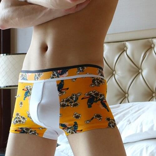 Sexy Brand Men Sexy Cotton Underwear Man Boxer shorts Gay Underwear Homens Cueca boxer Fashion Print Underpants Men shorts
