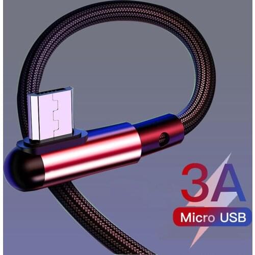 90 Degree Elbow USB Type C Cable 3A Fast Charging Data Cord For Xiaomi Huawei Mobile Phone Charger Quick Charge USB C Wire Cable