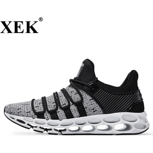 XEK 2018 Super Cool Running Shoes for Men TPU Cushioning Men Sneakers Breathable Sport Shoes Walking Athletic Shoes Male GSS14