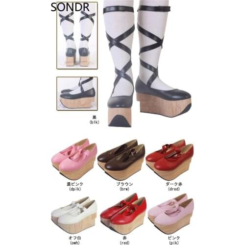 Womens Platform High Heel Pumps Sandals Cross-straps Lolita Cosplay Creepers Japanese Harajuku Shoes Wooden Clogs Halloween