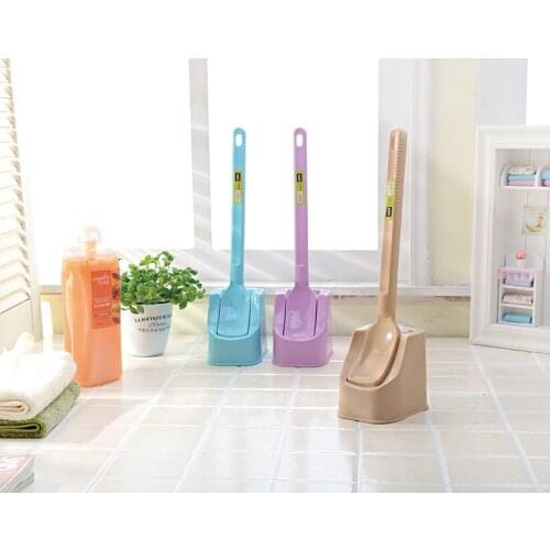 1PC House Bathroom PP Plastic Toilet Brush With Holder Set Cleaning Brush With Base Plate Plastic Brush KP 013