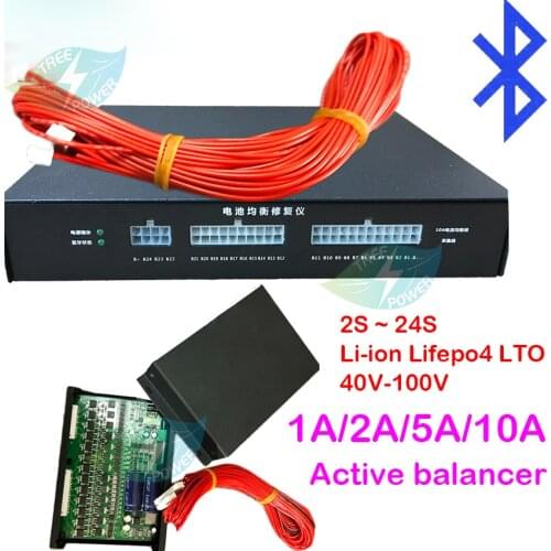 1A 2A 5A 10A Balance Lithium Battery Active Equalizer Bluetooth 2S ~ 24S BMS Li-ion Lifepo4 LTO Balancing System 4S Protection
